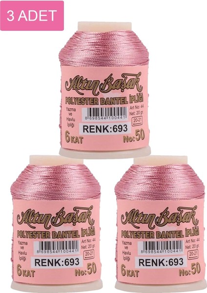 3 Adet Oya ve Dantel İpi 20 gr No: 693