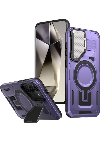 Samsung Galaxy S25 / S24 Lens Kapağı Çubuğu Pc+Tpu Arka Kapak Magsafe ile Uyumlu (Yurt Dışından)