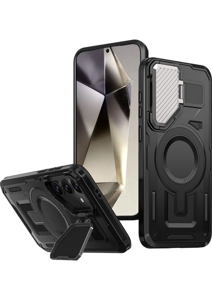 Samsung Galaxy S25 / S24 Lens Kapağı Çubuğu Pc+Tpu Arka Kapak Magsafe ile Uyumlu (Yurt Dışından)