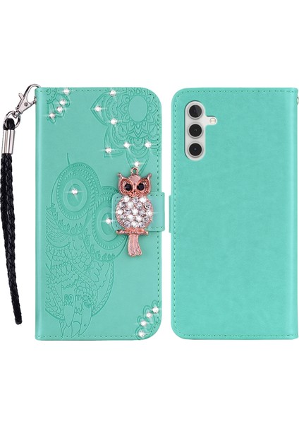 Samsung Galaxy S25 Plus Cüzdan Kılıf Taşlı Deri Kapak (Yurt Dışından)