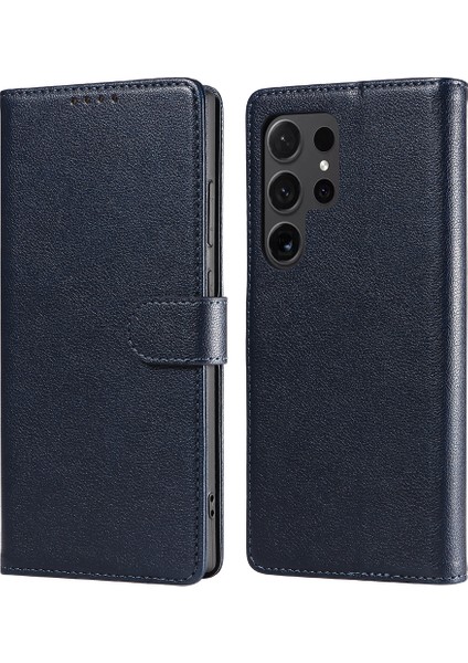 Samsung Galaxy S25 Ultra Deri Kılıf Litchi Doku Rfıd Engelleme Cüzdan Standlı Telefon Kapağı (Yurt Dışından)