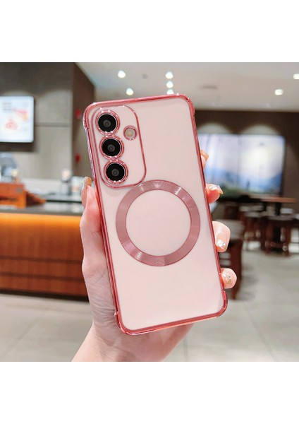 Samsung Galaxy S25 Magsafe ile Uyumlu Elektro Kaplama Tpu Telefon Kapağı (Yurt Dışından)