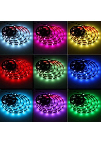 Tv Arkası 5V Rgb Şerit LED Monitör Arkası Kumandalı 5V Rgb Şerit LED İç Mekan Rgb LED Işıldak 5V Rgb LED Şerit İç Mekan