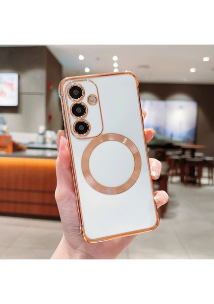 Samsung Galaxy S25 Magsafe ile Uyumlu Elektro Kaplama Tpu Telefon Kapağı (Yurt Dışından)