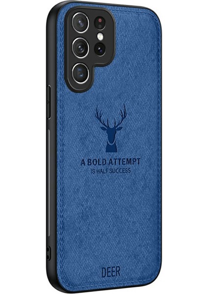 Samsung Galaxy S25 Ultra Kumaş Dokulu Pu Deri Hibrit Telefon Kılıfı (Yurt Dışından)