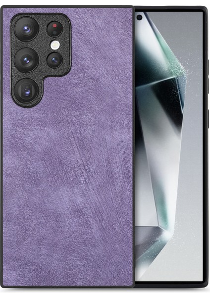 Samsung Galaxy S25 Ultra Darbeye Dayanıklı Ince Retro Deri Telefon Arka Kapak (Yurt Dışından)