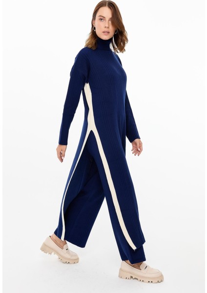 Balıkçı Yaka Tunik-Pantolon Triko Takım-Lacı modelleri