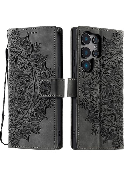 Samsung Galaxy S25 Ultra Skin Feel Cüzdan Deri Telefon Kılıfı (Yurt Dışından)