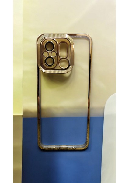 Xiaomi Redmi 12C Şeffaf & Gold Çerçeve Detaylı Kılıf
