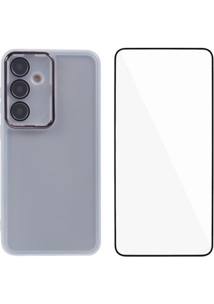 Samsung Galaxy S25 Plus Tpu Kılıf Temperli Camlı Elektroliz Çerçeve (Yurt Dışından)