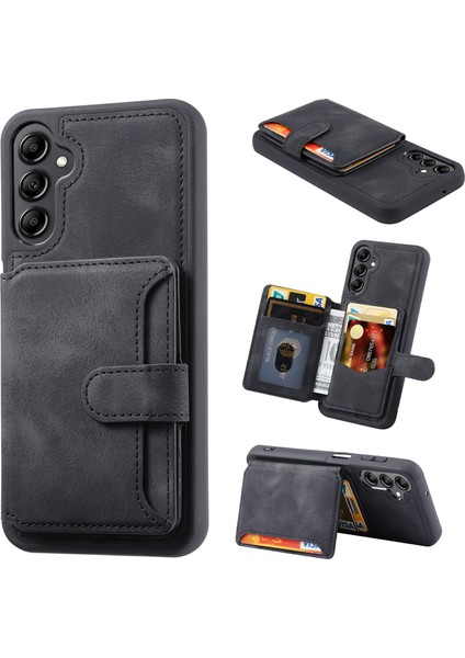 Samsung Galaxy S25 Plus Cüzdan Kart Yuvası Tpu+Pu Deri Arka Telefon Kapağı (Yurt Dışından)