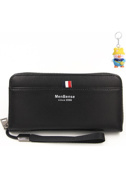 Erkek Cüzdan Iş Fermuarlı Clutch Cüzdan Çoklu Kart Yuvası Kart Tutucu (Yurt Dışından)