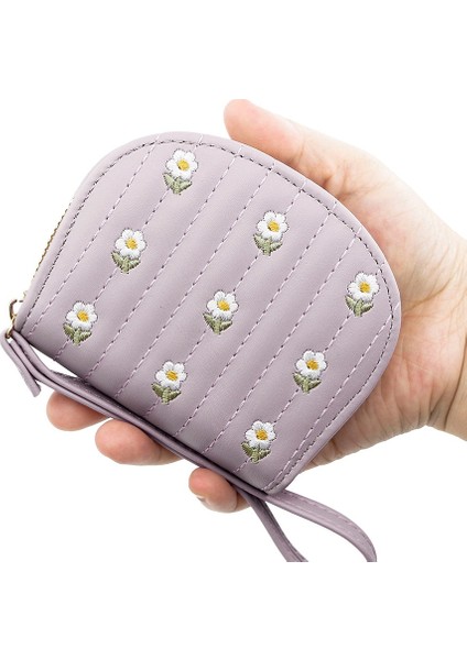 Nakış Bayan Kısa Cüzdan Akordion Kart Tutucu Clutch Kadın Çanta Para Cüzdanı Fermuarlı Çanta (Yurt Dışından)