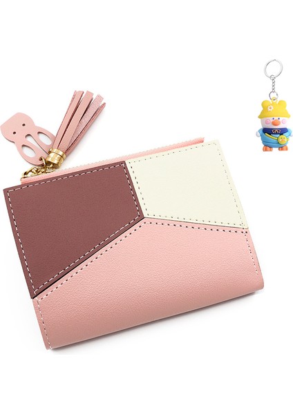 Moda Ekiş Bayan Cüzdan Kısa Büyük Kapasiteli Kız Cüzdan Püskül Küçük Kart Tutucu Yan Fermuarlı Para Cüzdanı (Yurt Dışından)