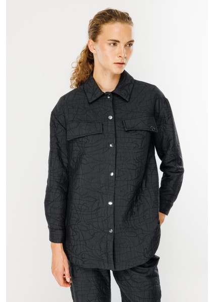 Gömlek Yaka Kapitone Kumaş Tunik-Siyah modelleri