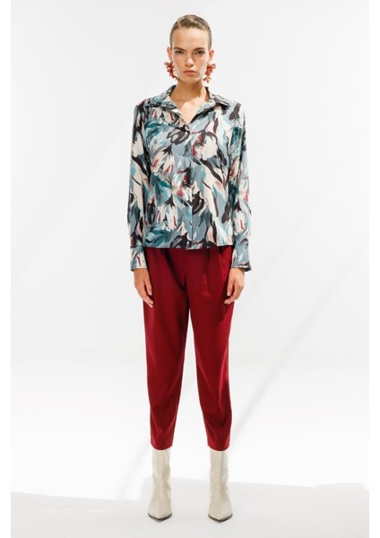 Gizli Düğmeli Uzun Kollu Gömlek-Yeşil fiyatları