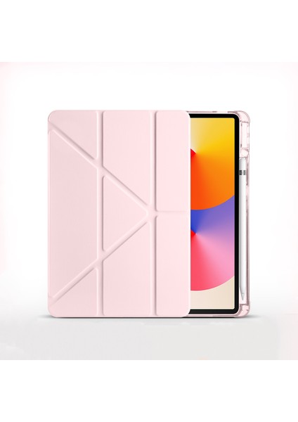 Huawei Matepad Se 11 Inç Uyumlu Standlı Uyku Modlu Kalemlikli Trifolding Fuchsia Tablet Kılıfı