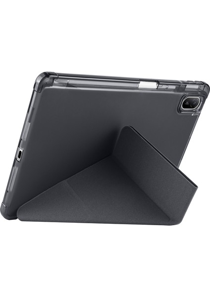 Huawei Matepad Se 11 Inç Uyumlu Standlı Uyku Modlu Kalemlikli Trifolding Fuchsia Tablet Kılıfı