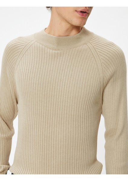 Triko Kazak Dik Yaka Basic Dokulu Pamuk Karışımlı indirimleri