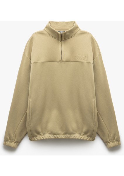 Işlemeli Cep Detaylı Şardonlu Yarım Fermuarlı Oversize Sweatshirt modelleri