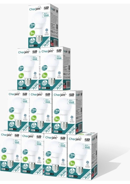 6500K 862 Lümen Beyaz Işık LED Ampul 10'lu Set