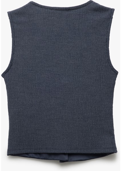 Slim Fit Kolsuz Düğmeli V Yaka Yelek fiyatları