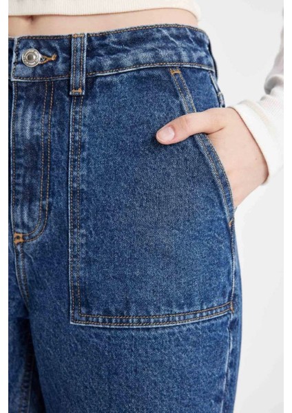 Wide Leg Kargo Yüksek Bel Uzun Jean Pantolon C7326AX24AU