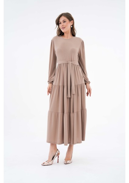3 Boğumlu Cepli Sandy Elbise