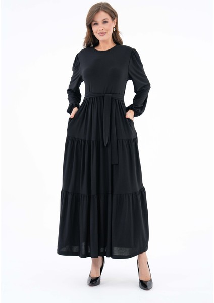 3 Boğumlu Cepli Sandy Elbise