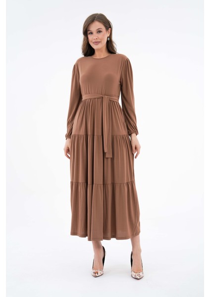 3 Boğumlu Cepli Sandy Elbise