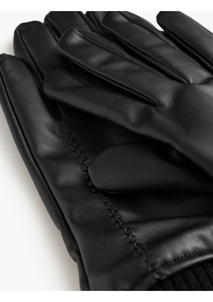 Suni Deri Eldiven Dikiş Detaylı modelleri