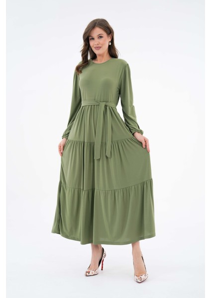 3 Boğumlu Cepli Sandy Elbise