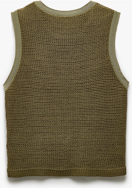 Bisiklet Yaka Kolsuz Dokulu Triko Süveter fırsatları