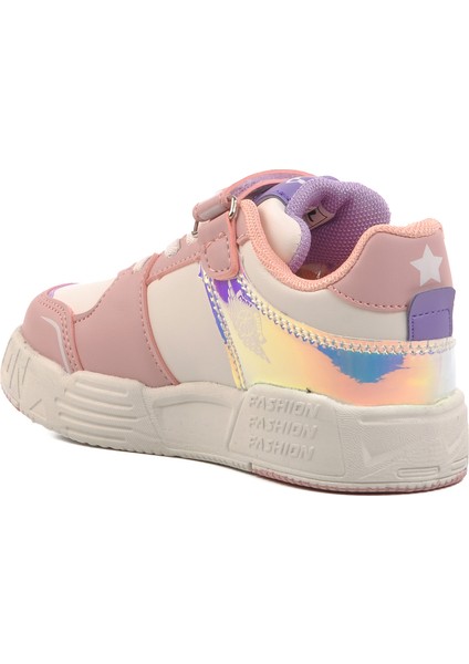 Pudra Unisex Cırtlı Çocuk Spor Ayakkabı King Kısa P