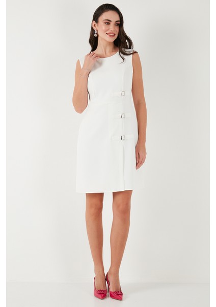 Standart Fit Kemerli Bisiklet Yaka Mini Elbise Bayan Elbise 611EL1964 modelleri