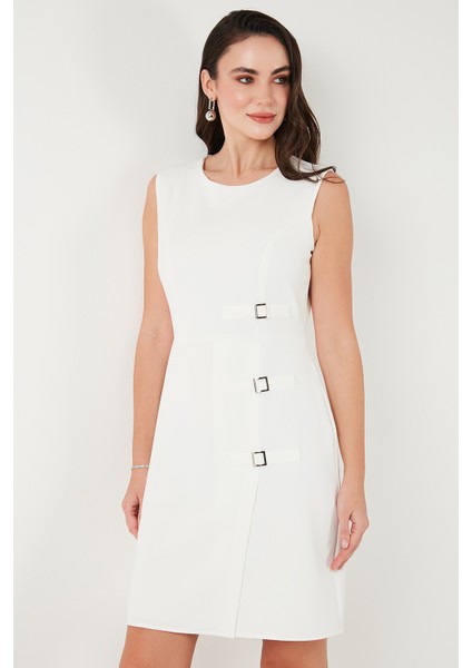 Standart Fit Kemerli Bisiklet Yaka Mini Elbise Bayan Elbise 611EL1964 fırsatları