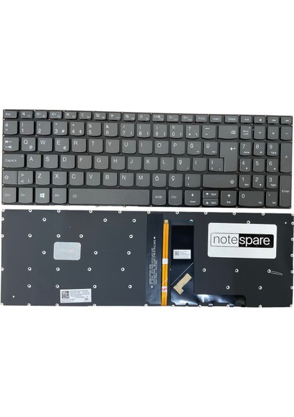 Lenovo ile Uyumlu V330-15IKB 81AX00DWTX Klavye Işıklı Füme Tr Power Tuşsuz Versiyon