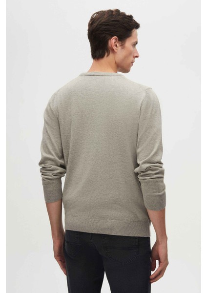 Ds Damat Regular Fit Gri Tüylenme Yapmayan Bisiklet Yaka Triko Kazak 5HF06ORT12004 fırsatları