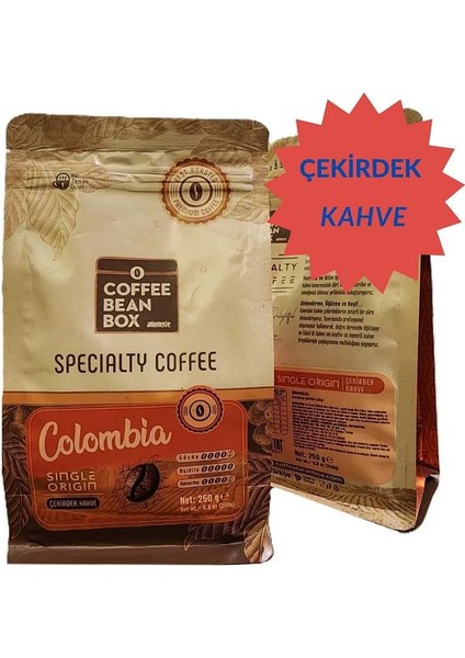 Colombia Çekirdek Single Orjin Specialty Coffee 250 gr