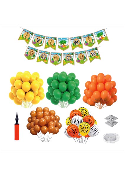 Safari Mega Balon+Banner Seti