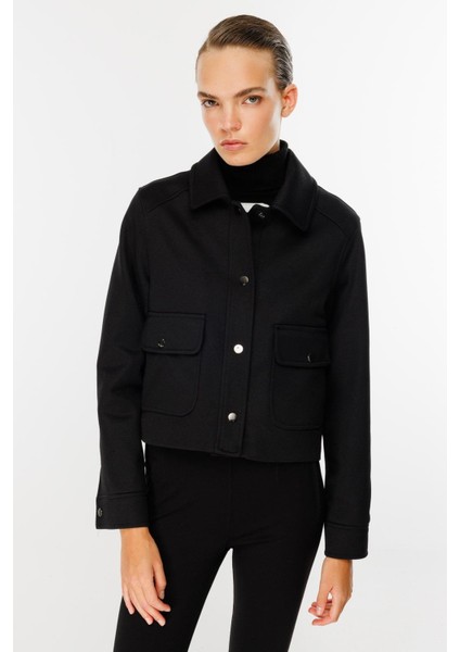 Cepli Kısa Spor Ceket-Siyah