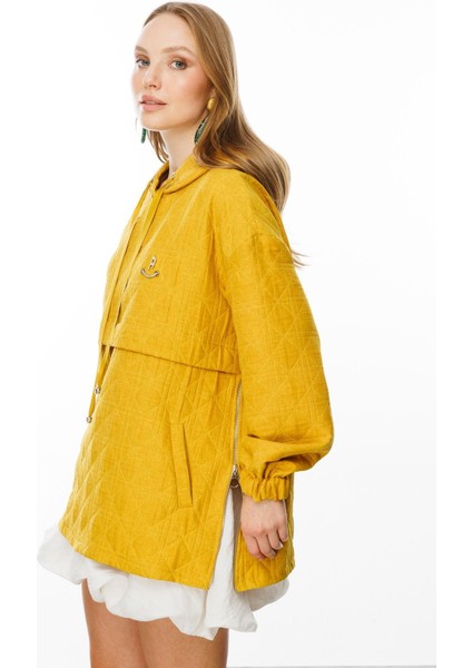 Kapüşon Detaylı Kapitone Sweatshirt-Safran fırsatları