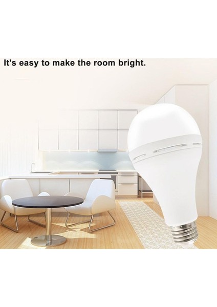 Elektrik Kesilince De Çalışan 9 Watt LED Ampul, Şarjlı LED Ampul Kendini Şarj Eden E27 Duy LED Ampul