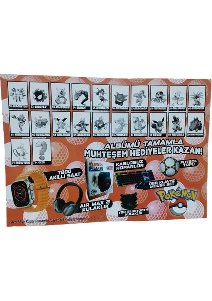 Pokemon Yeni Büyük Kutu 2025 288 Kart + 288 Sticker Orjinal Oyun Kartı 288 Adet indirimleri