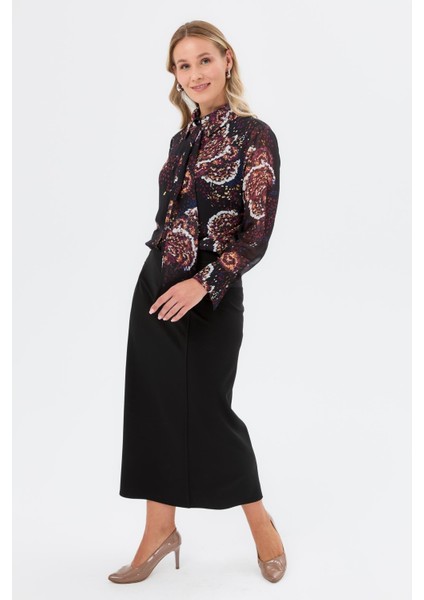 Şifon Büyük Beden Gömlek-Siyah fiyatları