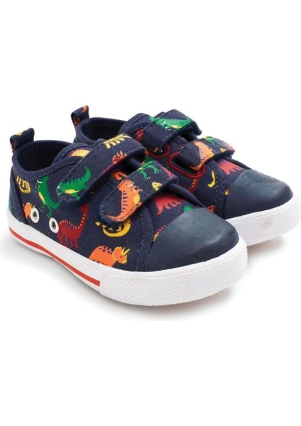 Jojo Maman Bébé Boys' Dinosaur Printed Canvas Pus Erkek Çocuk Ayakkabı