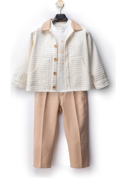 Keten Pamuklu Erkek Bebek Alt Ust Takım Erkek Çocuk Takım Erkek Bebek Giyim Erkek Bebek Takım 3'lü