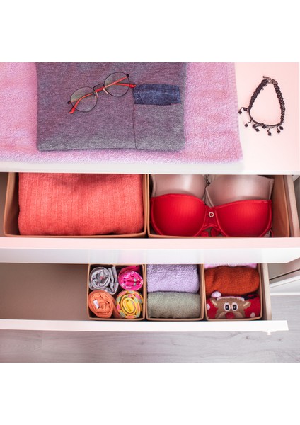 6'lı Bej Çekmece Içi Düzenleyici Organizer Set