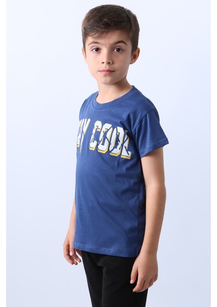 Erkek Çocuk Tişört Stay Cool Baskılı Bisiklet Yaka F18 fiyatları