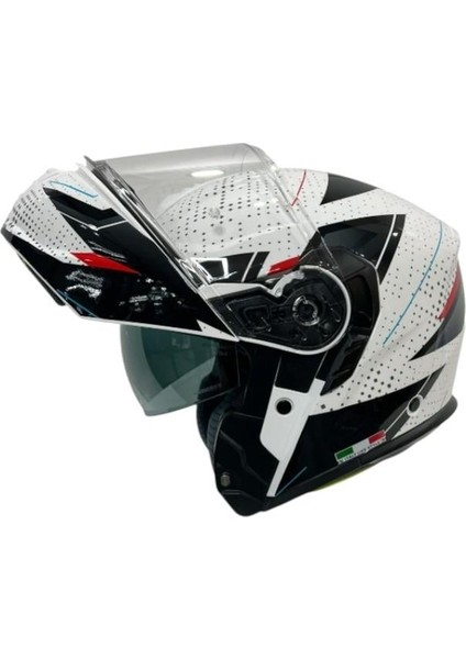 Çene Açılır Kask Sw 917 Fusion Beyaz Siyah modelleri